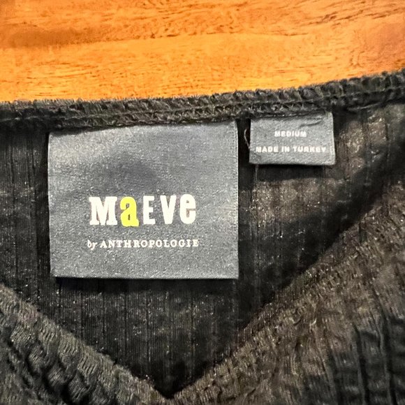 Maeve, Size Medium, Black V-neck Shirt NWOT - Picture 2 of 7